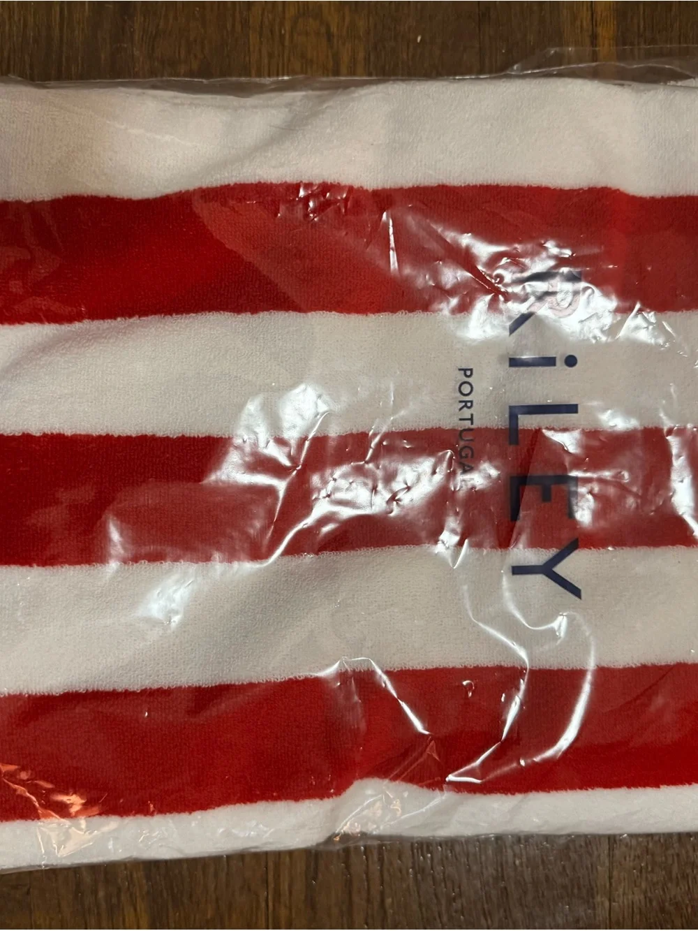 Riley Portugal Red & White Striped Cabana Beach Towel